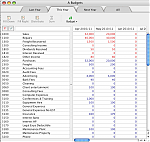 B. The Budgets Window: enter, copy paste just like a spreasheet.
Budget