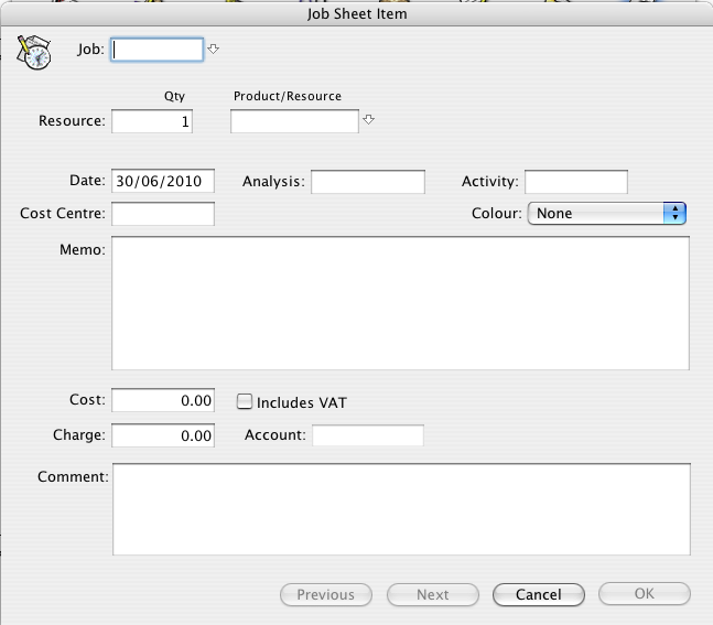 Jobsheet Entry